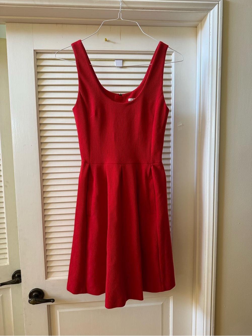 Red Scoop Neck Women's Dress